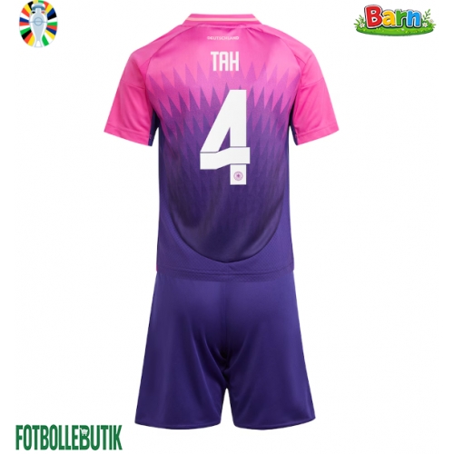 Tyskland Jonathan Tah #4 Bortaställ Barn EM 2024 Kortärmad (+ Korta byxor)